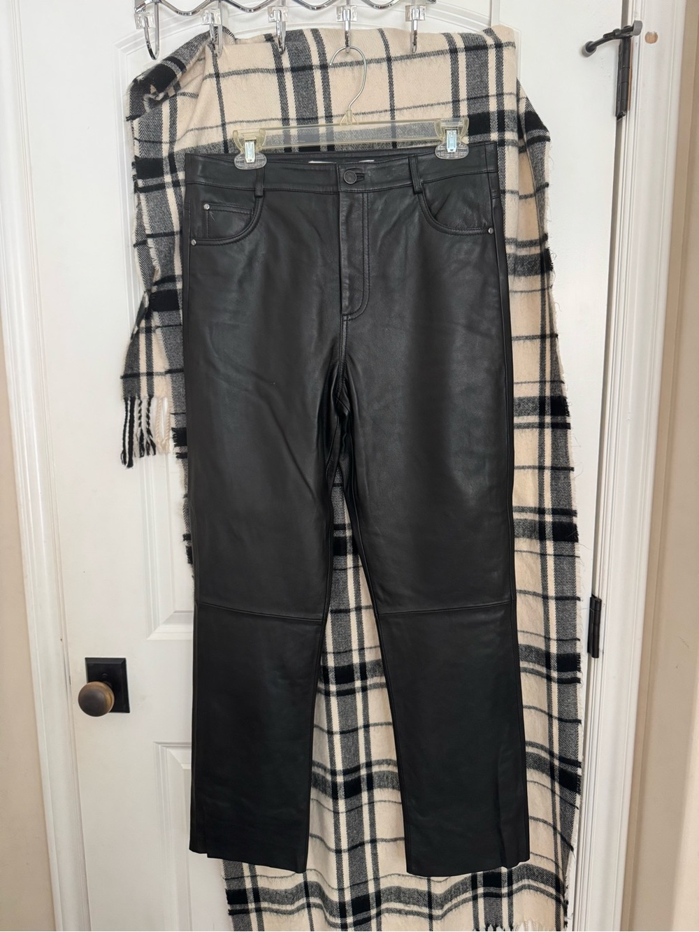 Black Leather pants - Classic Straight Fit